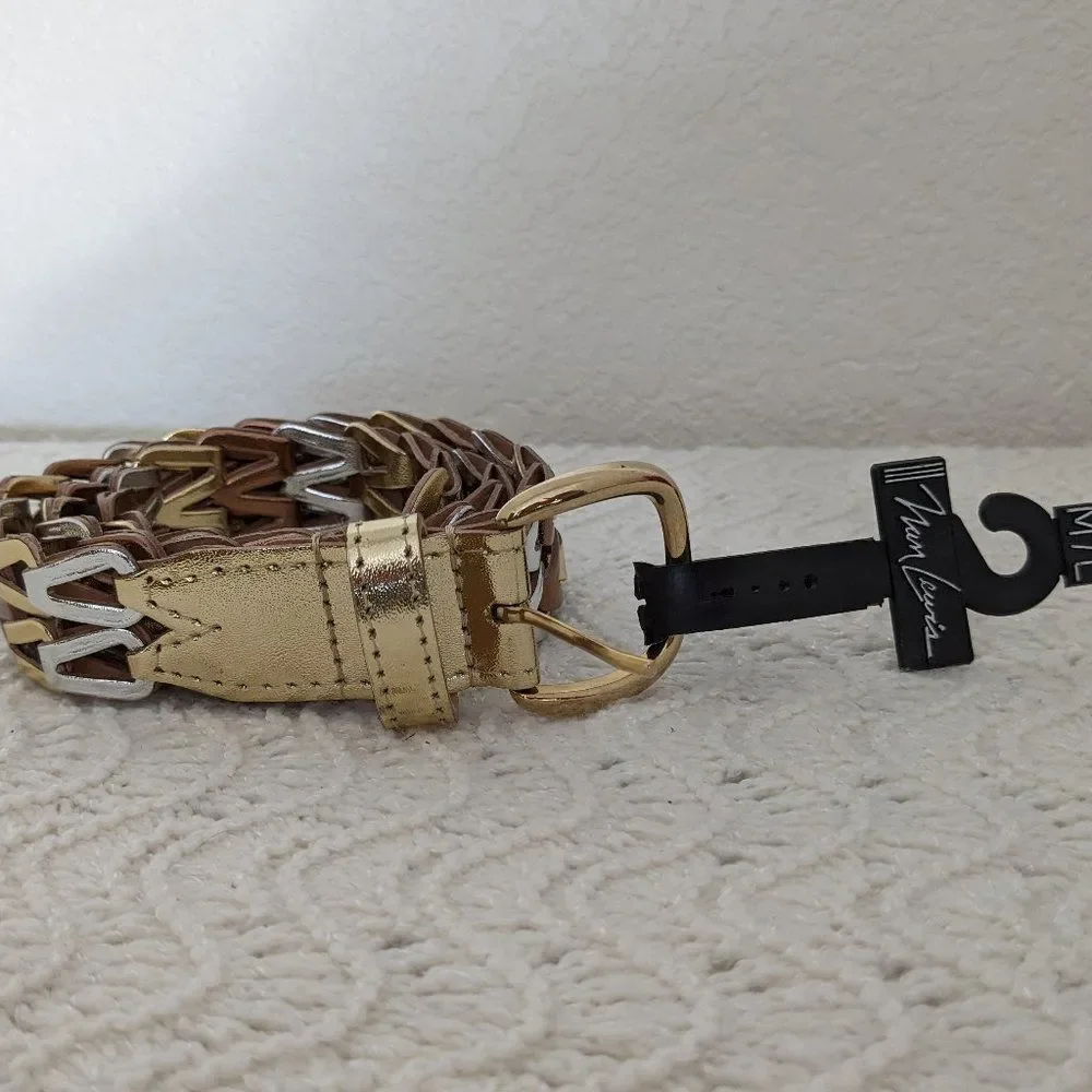 Vintage Nan Lewis, Ribco USA Gold Woven Belt - 39.5